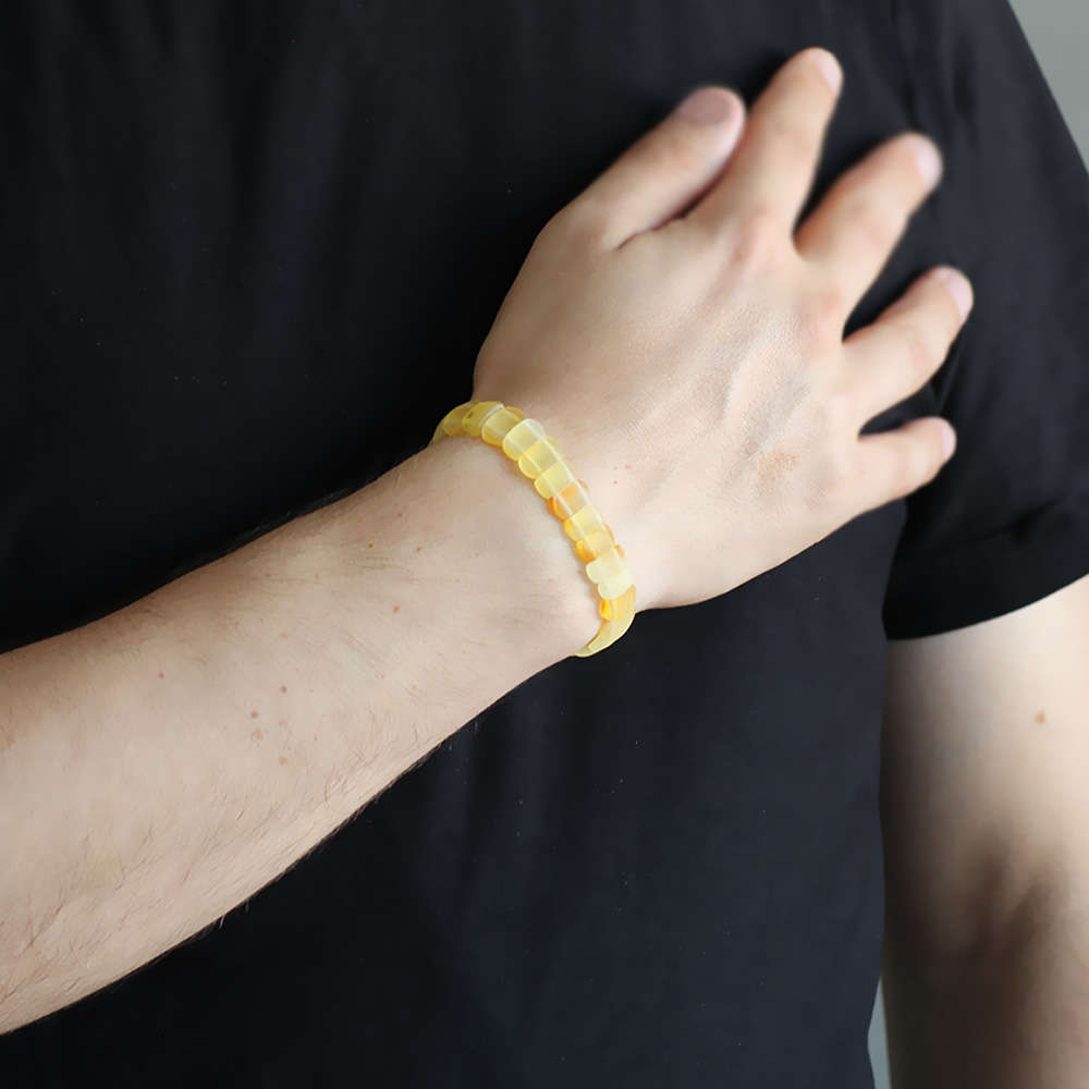 Doğal Mat Damla Kehribar Rolex Bileklik - M1 - 2