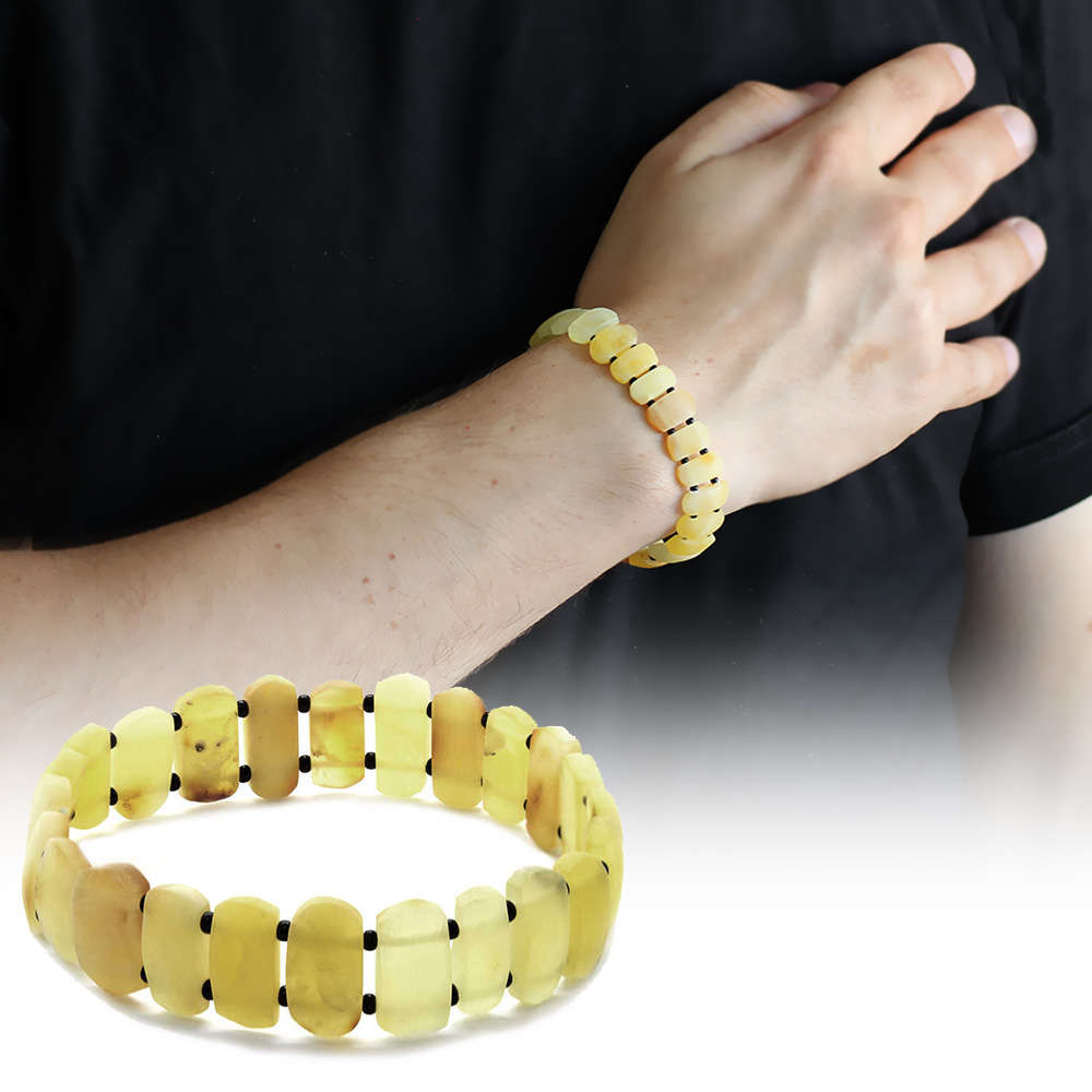 Doğal Mat Damla Kehribar Rolex Bileklik - M2 - 1