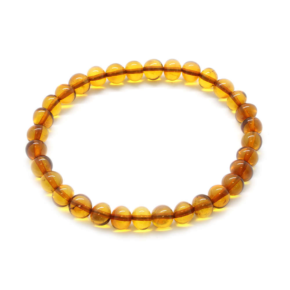 Oval Form Karamel Renk Doğal Damla Kehribar Bileklik - 1