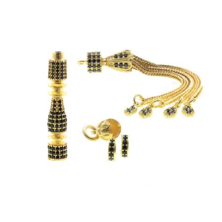 Özel İşçilikli Zirkon Taşlı İmame Püskül Set - M1 - Tesbihane