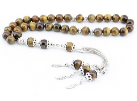 Özel Kamçılı Kaplan Gözü Doğaltaş Tesbih - Tesbihane