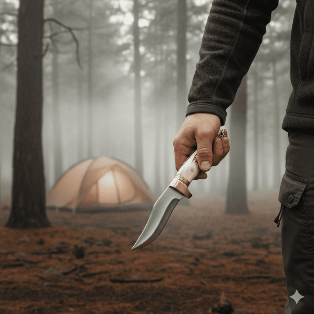 Premium Kutulu Geyik Boynuzu Saplı İsme Özel 4116 Kalite Paslanmaz Çelik Outdoor Avcı ve Kamp Bıçağı - 1