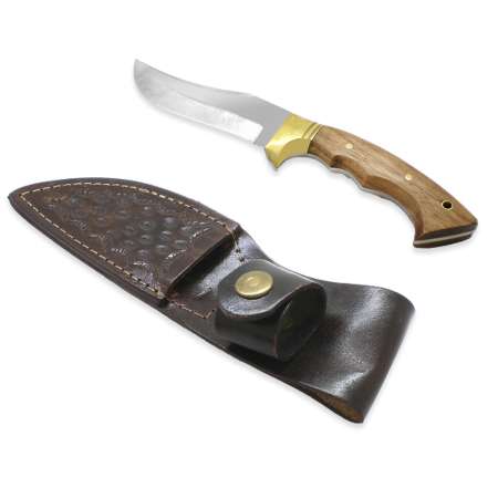 Özel Kılıflı Kök Ceviz Ağacı Saplı İsme Özel 4116 Kalite Paslanmaz Çelik Outdoor Avcı Kamp Bıçağı - Tesbihane