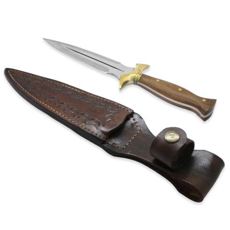 Özel Kutulu Kök Ceviz Ağacı Saplı Kişiye Özel İsim Yazılı 4116 Çelik Kulaklı Çerkez Kaması - Tesbihane