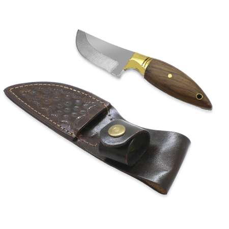 Özel Kılıflı Ceviz Ağacı Saplı Mini Barınlı İsme Özel 4116 Kalite Paslanmaz Çelik Avcı Kamp Bıçağı - Tesbihane
