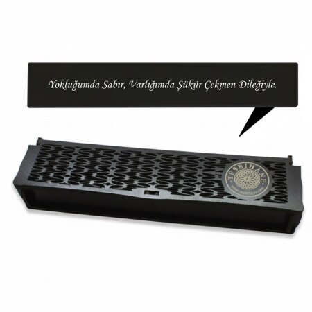 Özel Mesaj Yazılı Siyah Ahşap Elegance Hediye Tesbih Kutusu - M4 - Tesbihane