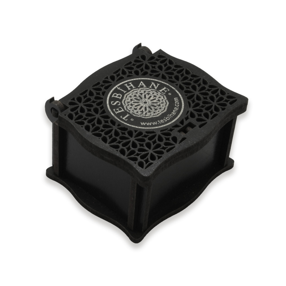 Özel Mesaj Yazılı Siyah Ahşap Hediye Yüzük Alyans Kutusu M3 - 3