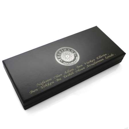 Özel Mesaj Yazılı - Siyah Renk - Tesbih Yuvalı - Şık Tesbih Kutusu - M3 - Tesbihane