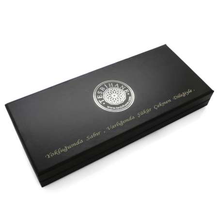 Özel Mesaj Yazılı - Siyah Renk - Tesbih Yuvalı - Şık Tesbih Kutusu - M4 - Tesbihane