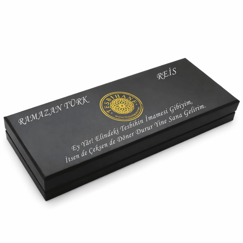 Özel Mesaj Yazılı - Siyah Renk - Tesbih Yuvalı - Şık Tesbih Kutusu - M6 - 1
