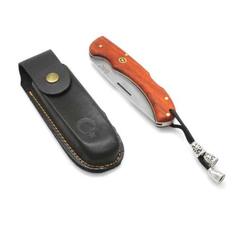 Padok Ağacı Saplı Hayta Model Kilit Mekanizmalı İsme Özel 4116 Karartılmış Çelik Avcı Kamp Bıçağı - Tesbihane