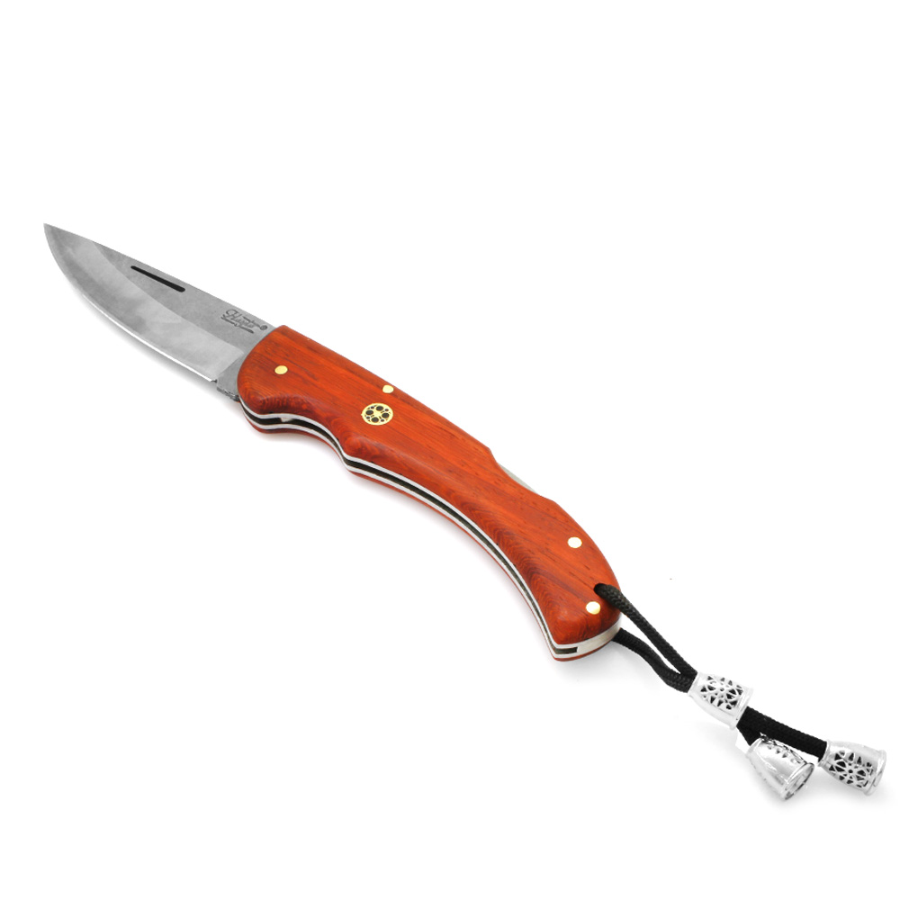 Padok Ağacı Saplı Hayta Model Kilit Mekanizmalı İsme Özel 4116 Karartılmış Çelik Avcı Kamp Bıçağı - 4