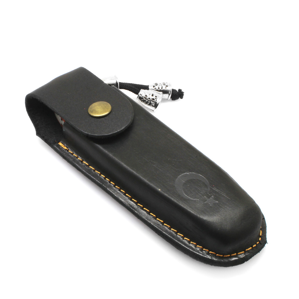 Padok Ağacı Saplı Hayta Model Kilit Mekanizmalı İsme Özel 4116 Karartılmış Çelik Avcı Kamp Bıçağı - 6