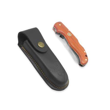 Padok Ağacı Saplı Delikli Hayta Kilit Mekanizmalı İsme Özel 4116 Karartılmış Çelik Avcı Kamp Bıçağı - Tesbihane