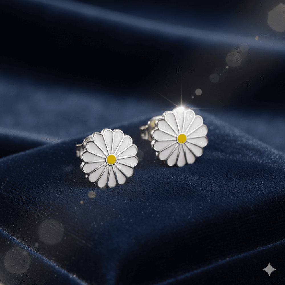 Papatya Tasarım Gümüş Renk 925 Ayar Gümüş Kadın Küpe - 4