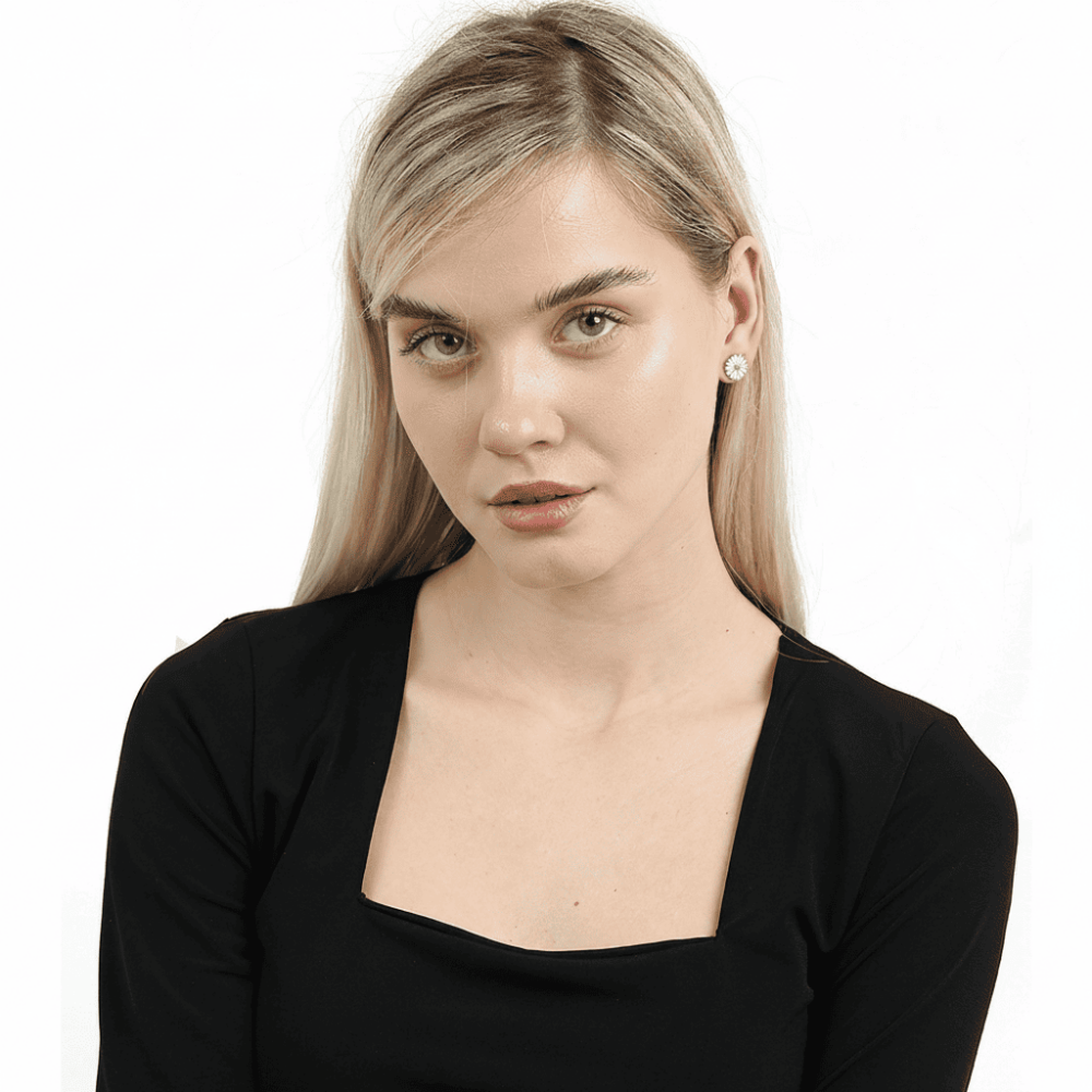 Papatya Tasarım Gümüş Renk 925 Ayar Gümüş Kadın Küpe - 7