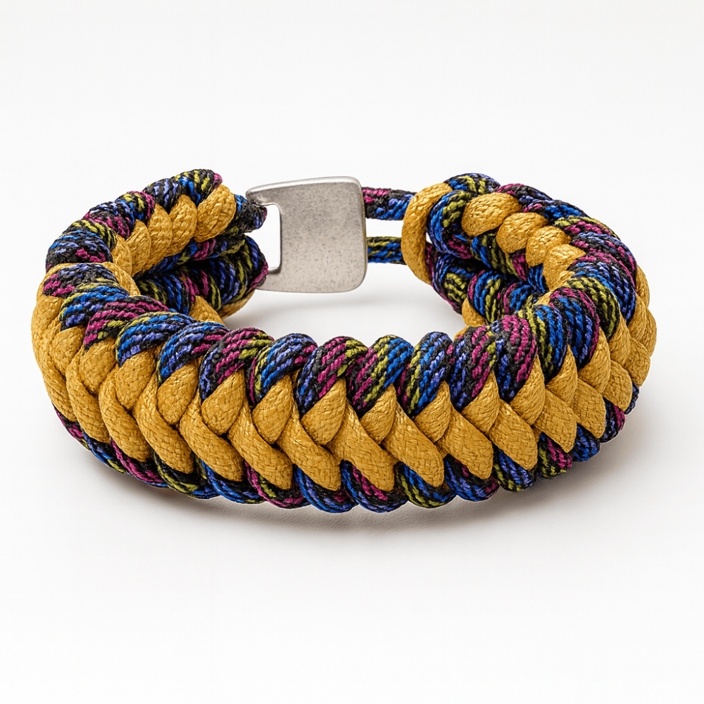 Paracord Bileklik Anahtarlık Kombini - Çok Renkli Kamuflaj Desen - Kamp ve Doğa Sporları İçin - 3