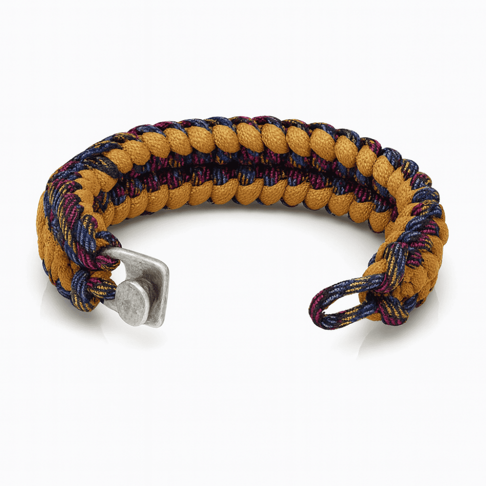 Paracord Bileklik Anahtarlık Kombini - Çok Renkli Kamuflaj Desen - Kamp ve Doğa Sporları İçin - 5