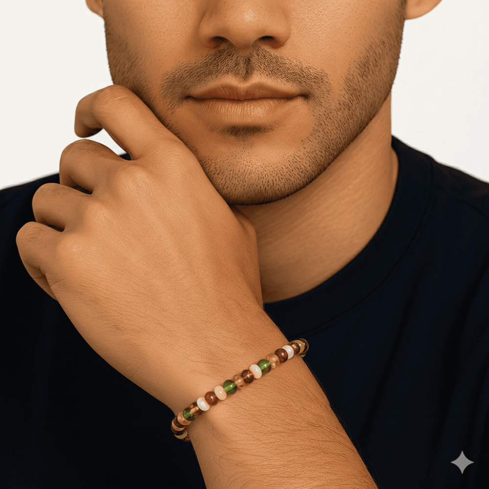 Pastel Renk Natural Form Doğal Damla Kehribar Erkek Bileklik - 2