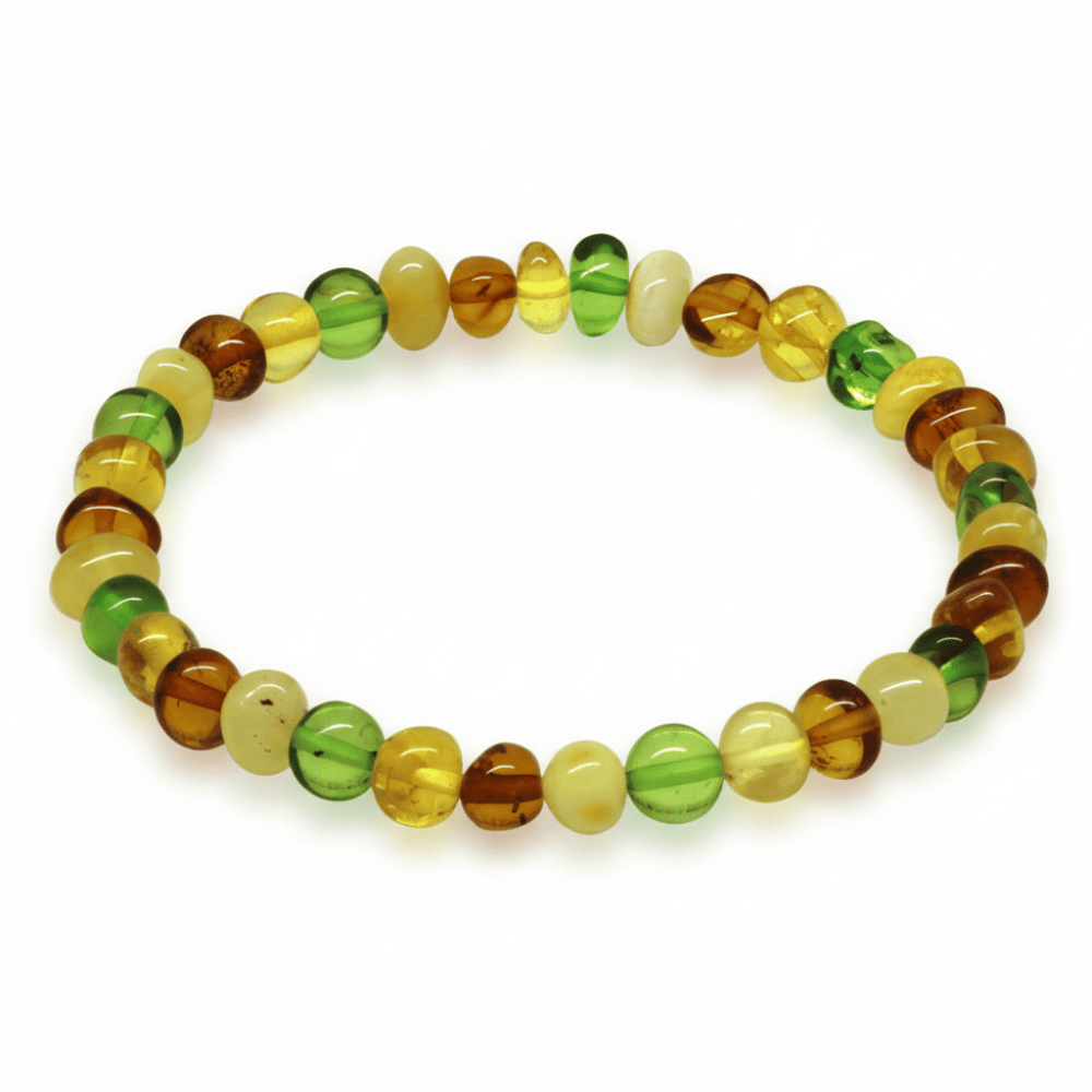 Pastel Renk Natural Form Doğal Damla Kehribar Erkek Bileklik - 4