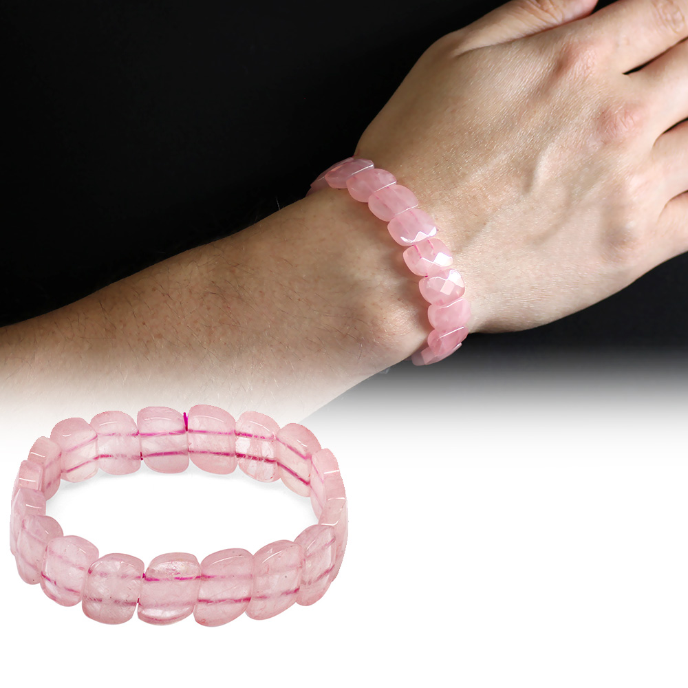 Pembe Kuvars Doğaltaş Rolex Erkek Bileklik - 1