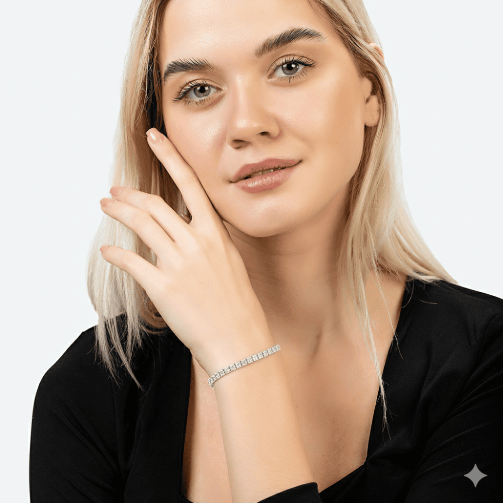 Vera 925 Ayar Gümüş İthal Şık Kadın Bileklik - 2