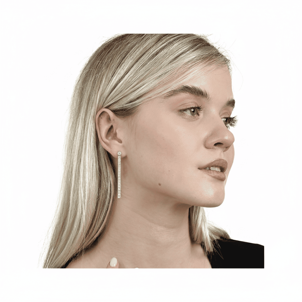 Vera 925 Ayar Gümüş İthal Şık Kadın Küpe - 2