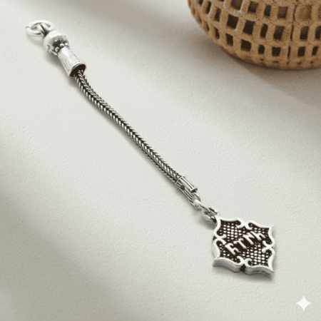 Plaka Üzeri Türk Yazılı 925 Ayar Gümüş Püskül - Tesbihane