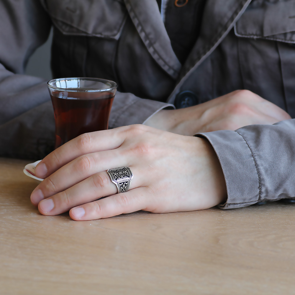 925 Ayar Gümüş Pusat Yüzük - 3