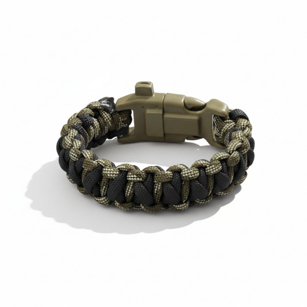 Pusulalı Çakmaklı Taktik Paracord Bileklik - Asker Kamuflaj Desen - Kamp ve Doğa Sporları İçin - 4