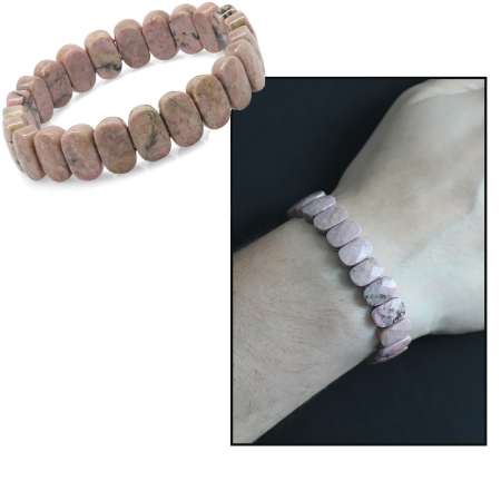 Rodonit Doğaltaş Rolex Erkek Bileklik - Tesbihane