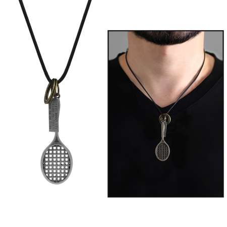 Raket Tasarım Ayarlanabilir İp Zincirli Pirinç Erkek Kolye - Tesbihane