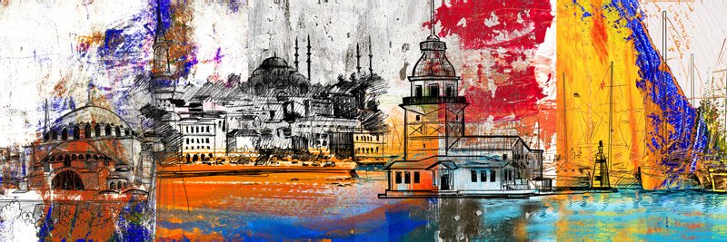 Rengarenk İstanbul Kanvas Tablo - Model - 2 - 1