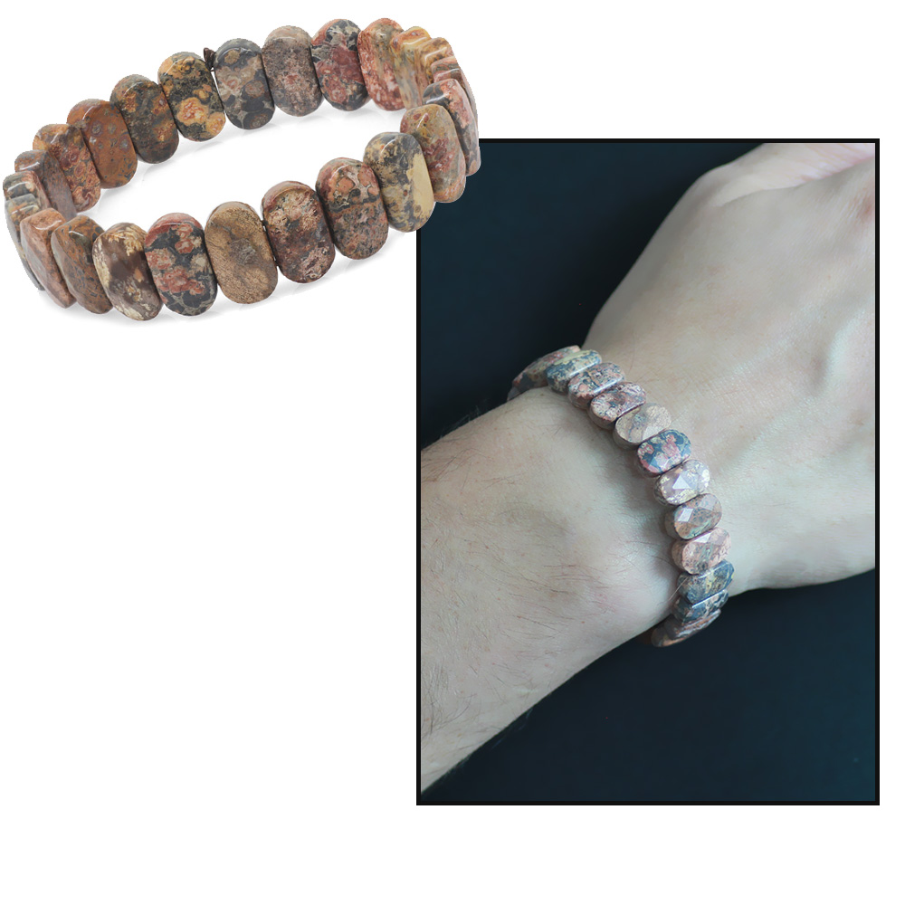 Renkli Jasper Doğaltaş Rolex Erkek Bileklik - 1