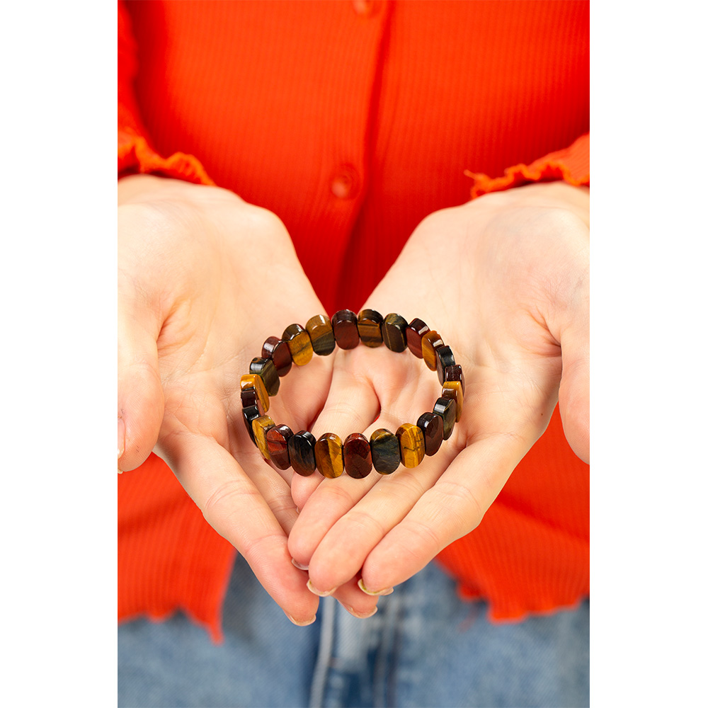 Renkli Kaplan Gözü Doğaltaş Rolex Kadın Bileklik - 4