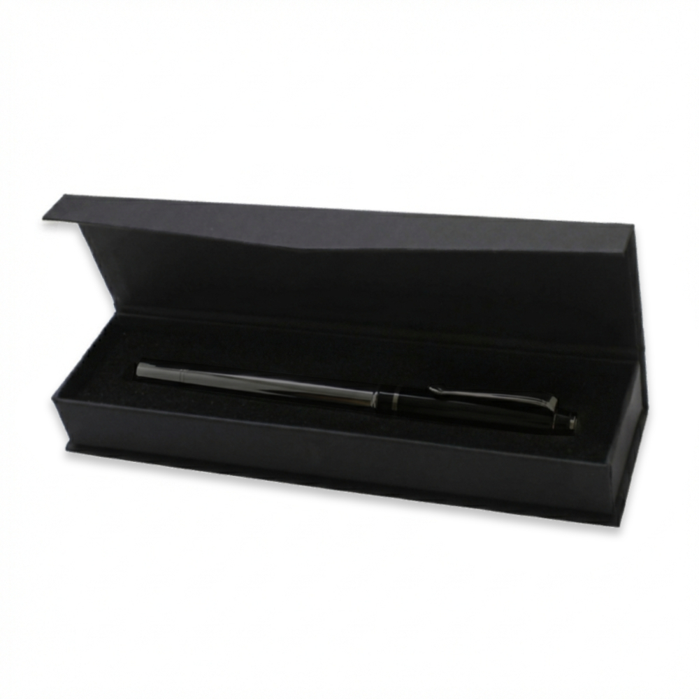 Roller Tükenmez Kalem - Şık Kutulu - Füme Siyah Renk - İsme Özel Yazılı - Mavi Mürekkep - 4