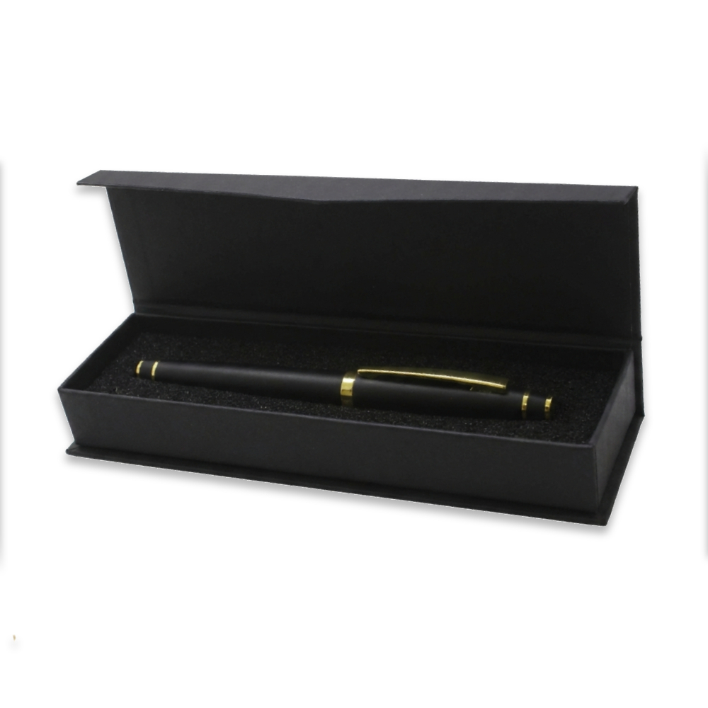 Roller Tükenmez Kalem - Şık Kutulu - Sarı Siyah Renk - İsme Özel Yazılı - Mavi Mürekkep - 4