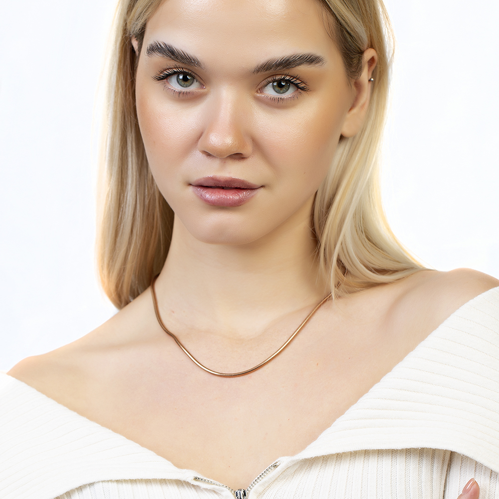 Rose Renk Çelik Kadın Pandora Kolye - 3