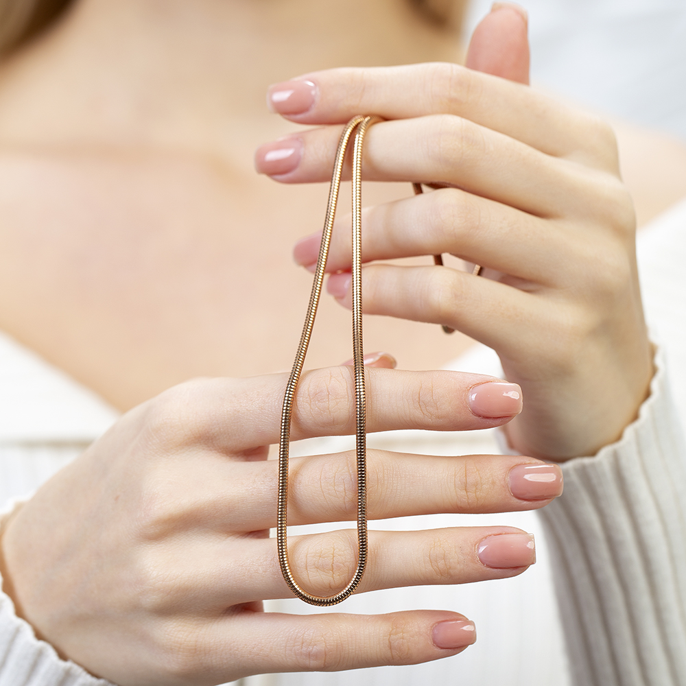 Rose Renk Çelik Kadın Pandora Kolye - 8