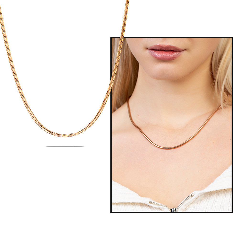 Rose Renk Çelik Kadın Pandora Kolye - 2