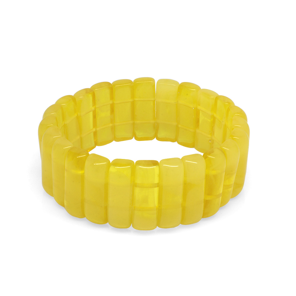 Sarı-Beyaz Hareli Beyrut Kehribar Kadın Rolex Bileklik - 2