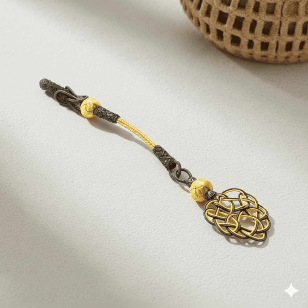 Sarı Gri Renk 1000 Ayar Gümüş Kazaz Püskül - 1