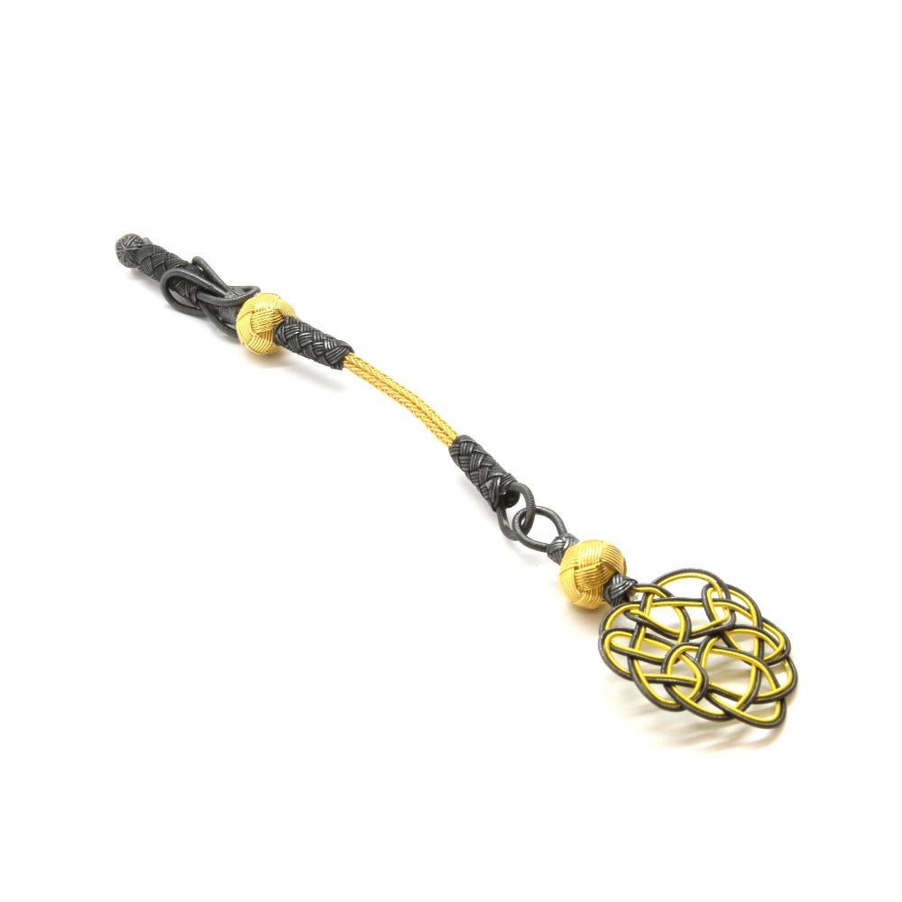 Sarı Gri Renk 1000 Ayar Gümüş Kazaz Püskül - 2