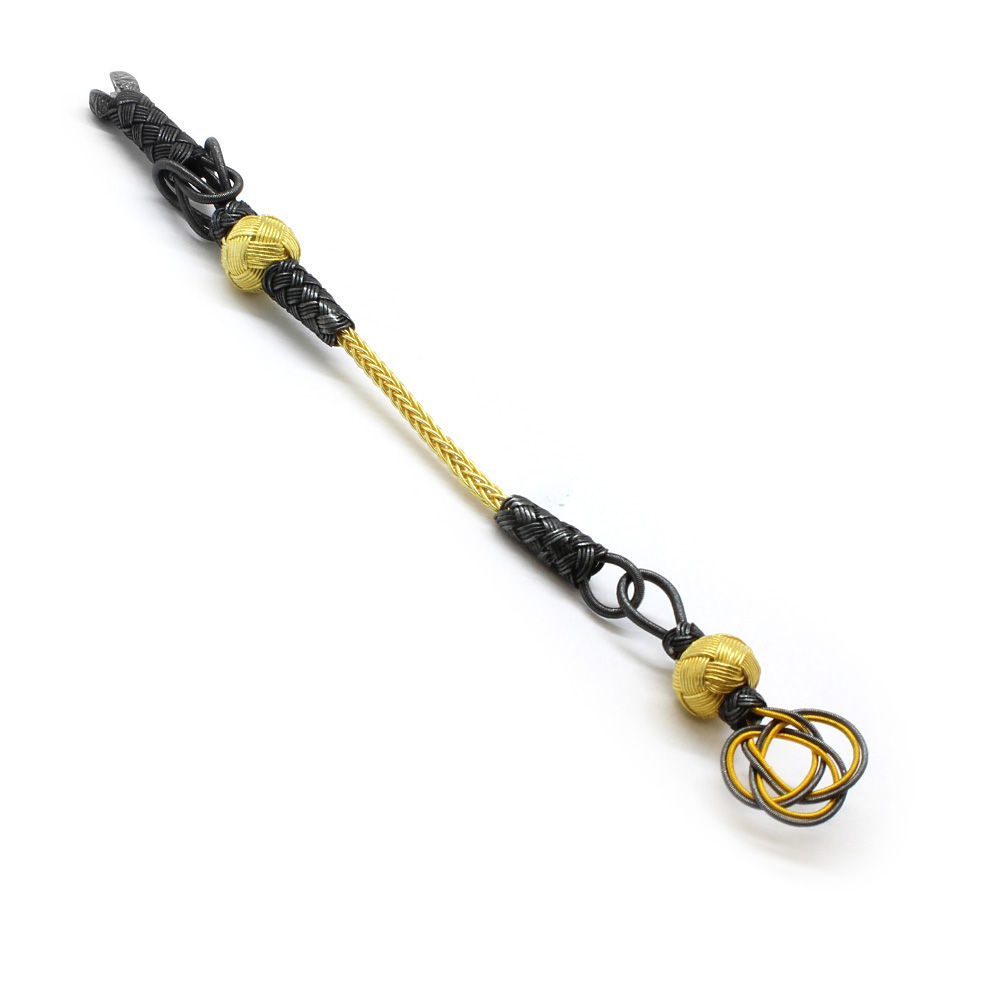 Sarı Gri Renk 1000 Ayar Gümüş Kazaz Püskül - M2 - 2