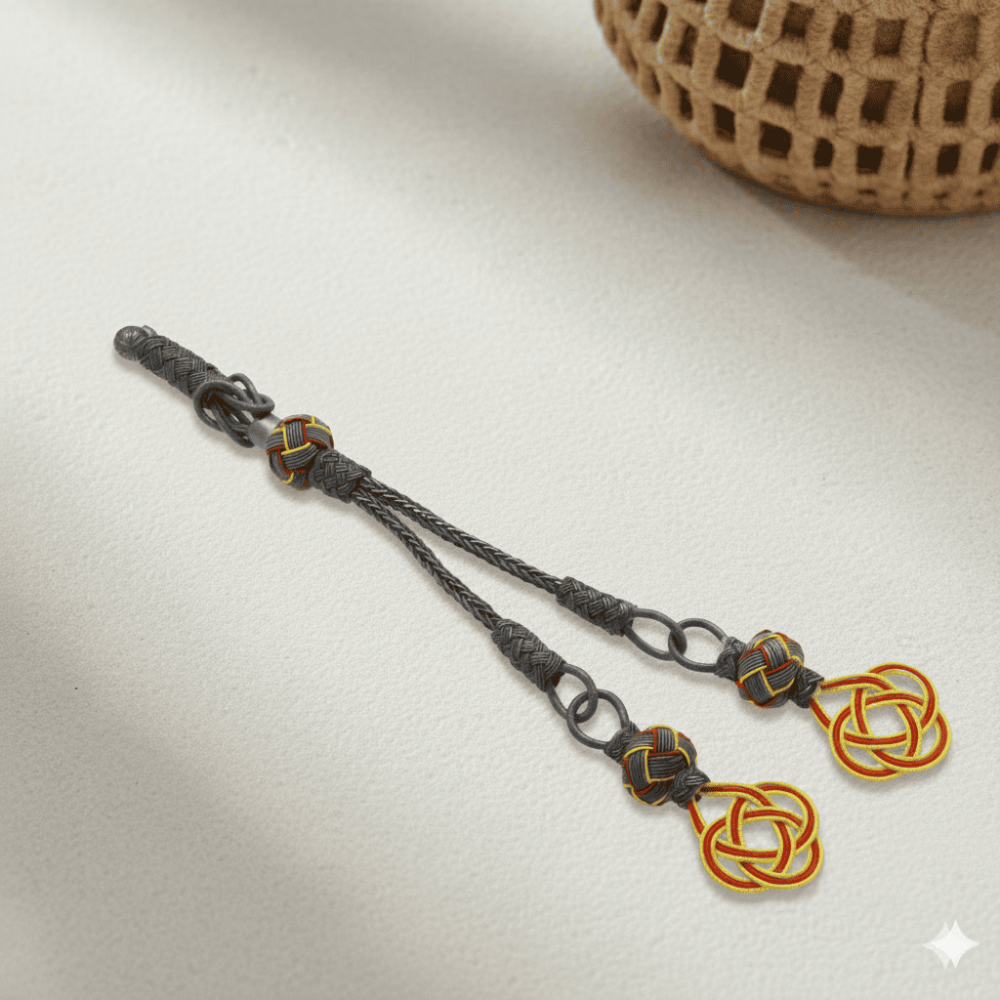 Sarı-Kırmızı Renk 1000 Ayar Gümüş 2'li Taraftar Kazaz Püskül - 1