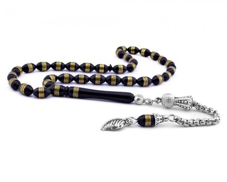 Kararmaz Metal Püsküllü Pirinç Sarmal Arpa Kesim Kuka Tesbih - Tesbihane