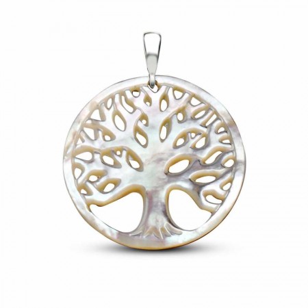Sedef Yapım Hayat Ağacı Kolye (Gümüş Zincirli) - Tesbihane