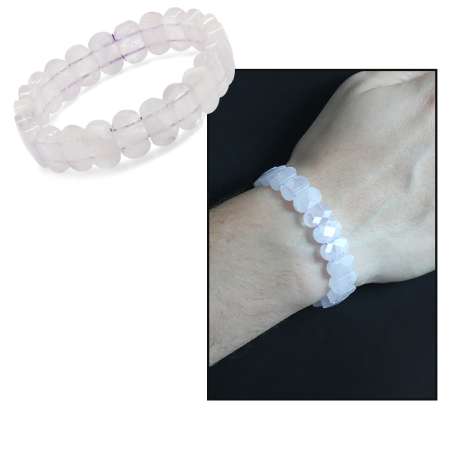 Şeffaf Ametist Doğaltaş Rolex Erkek Bileklik - Tesbihane