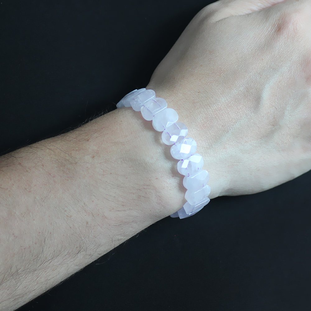 Şeffaf Ametist Doğaltaş Rolex Erkek Bileklik - 2