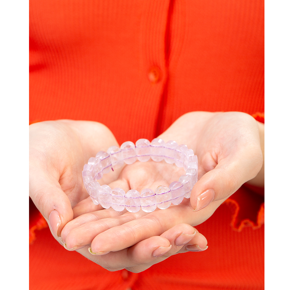 Şeffaf Ametist Doğaltaş Rolex Kadın Bileklik - 4